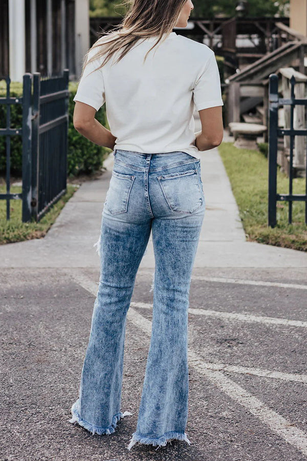 Journee Distressed Stretch Flare Jeans