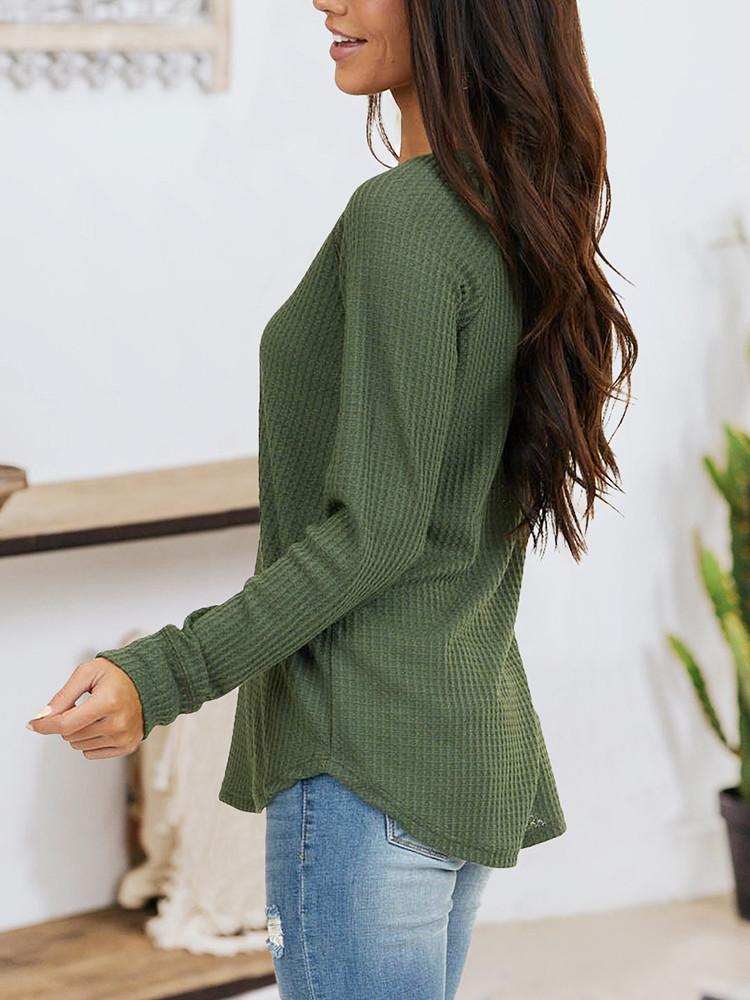 Loose Solid Long Sleeve T-shirt