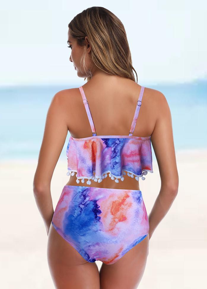 Flouncing Printed Bikini Set
