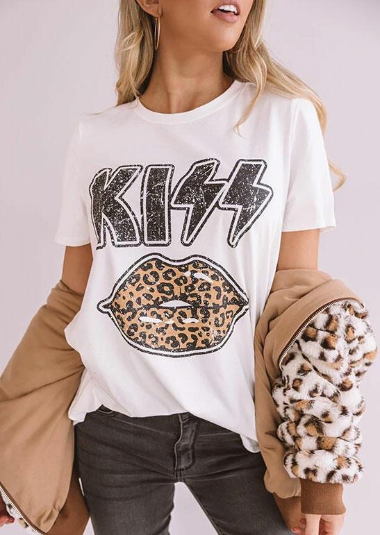 Leopard Lips Print T-Shirt