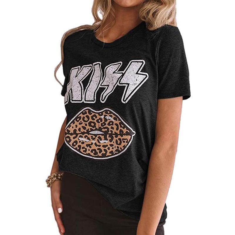 Leopard Lips Print T-Shirt