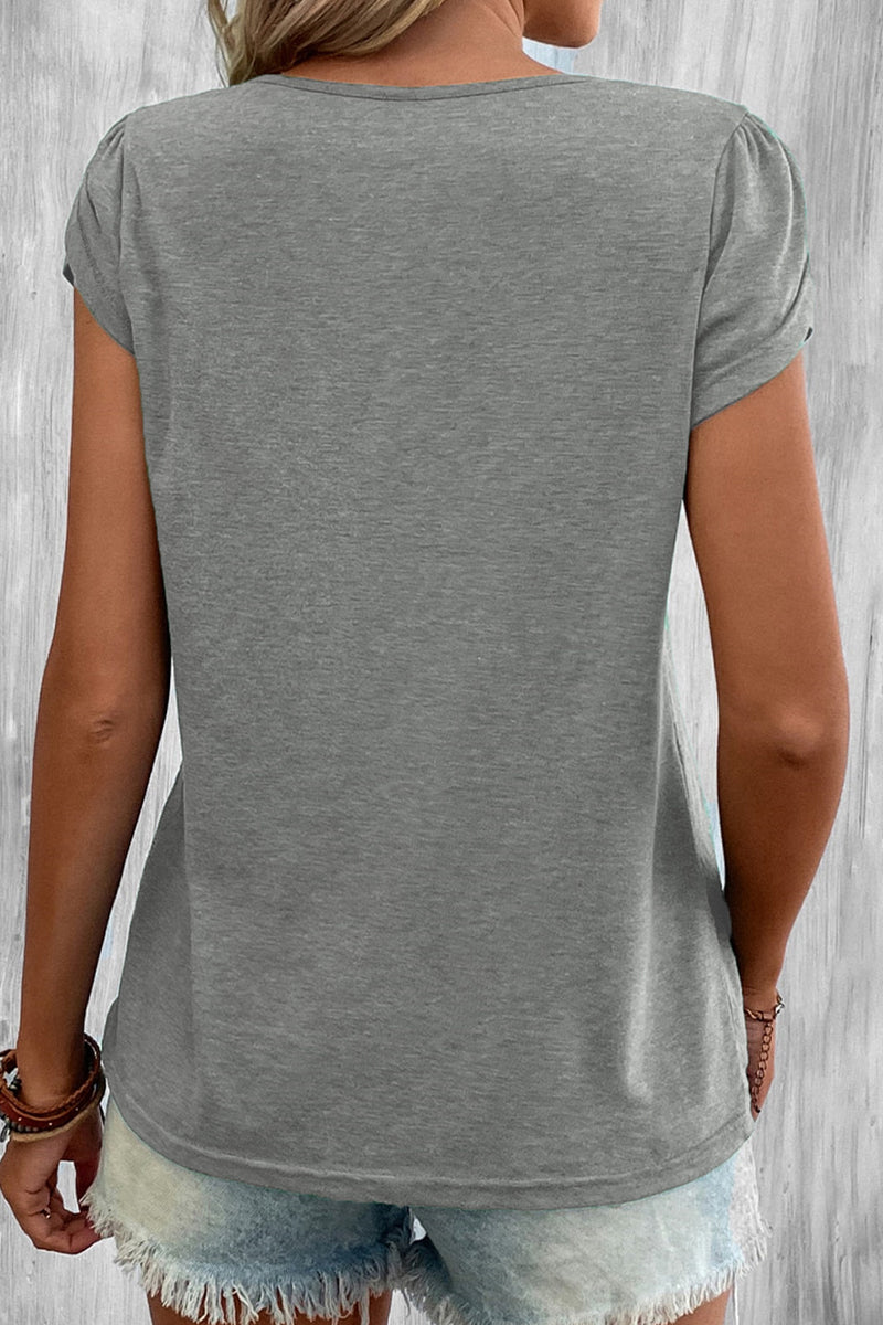 Casual Simplicity Solid Solid Color V Neck T-Shirts