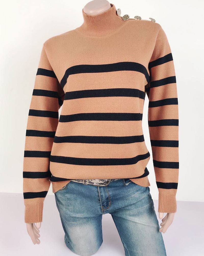 Color Blend Long Sleeve Pullover Top