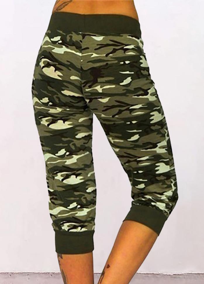 Camouflage Printed Cropped Pants