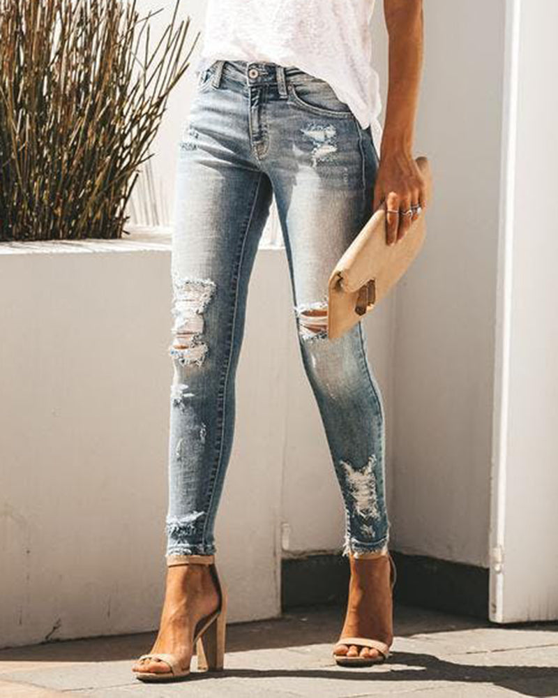 90s Vintage Ripped Skinny Jeans