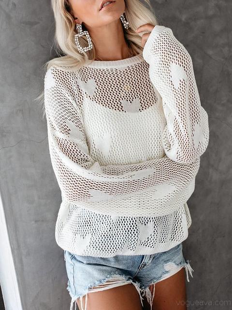 Heart Hollow Out Loose Sweater