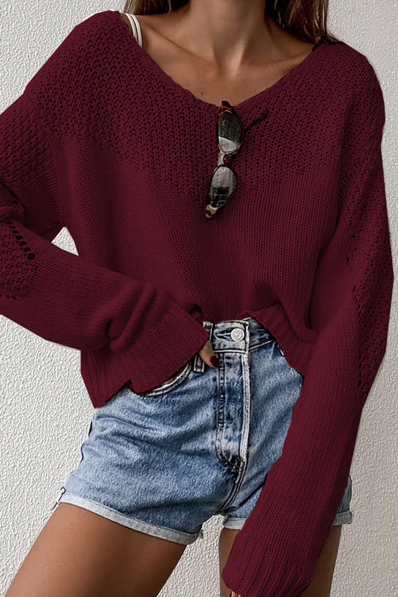 The Good Life Loose V-neck Knit Sweater