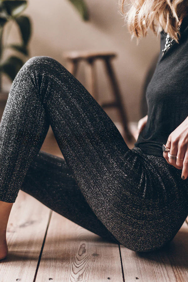 Comfy Days At Home or Streets Knit Ribbed Stretch Leggings