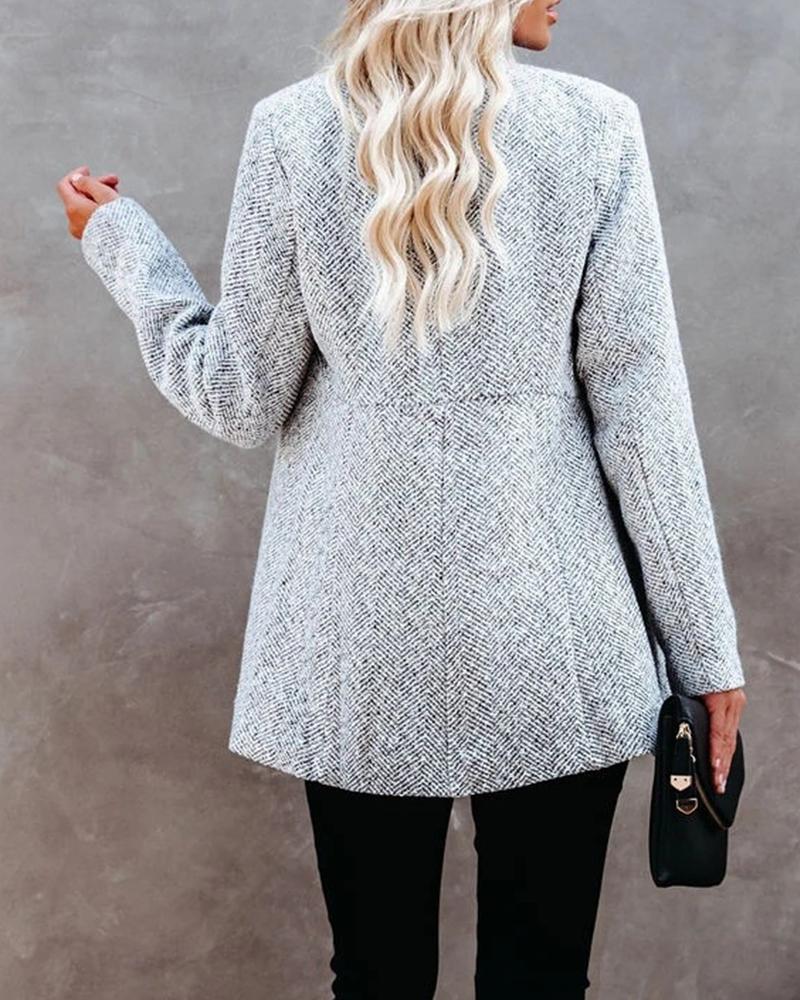 Solid Color Long Sleeve Coat