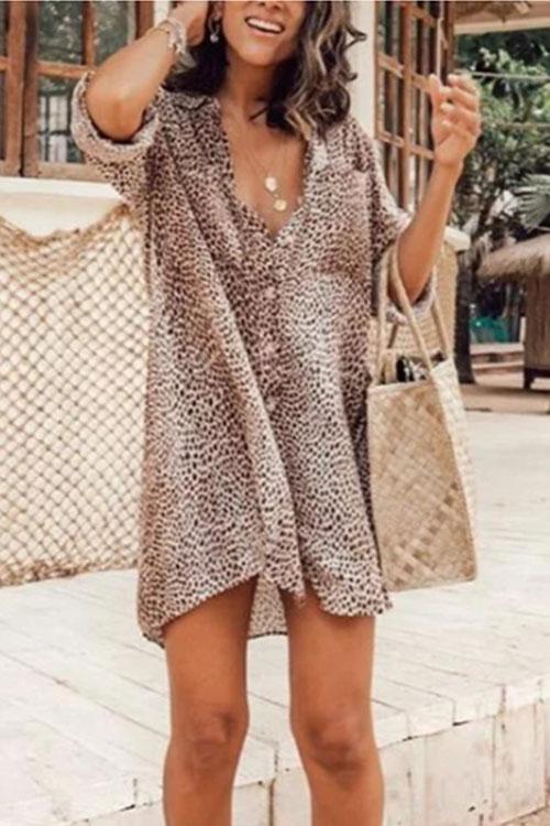 Leopard Lady Shirt Dress