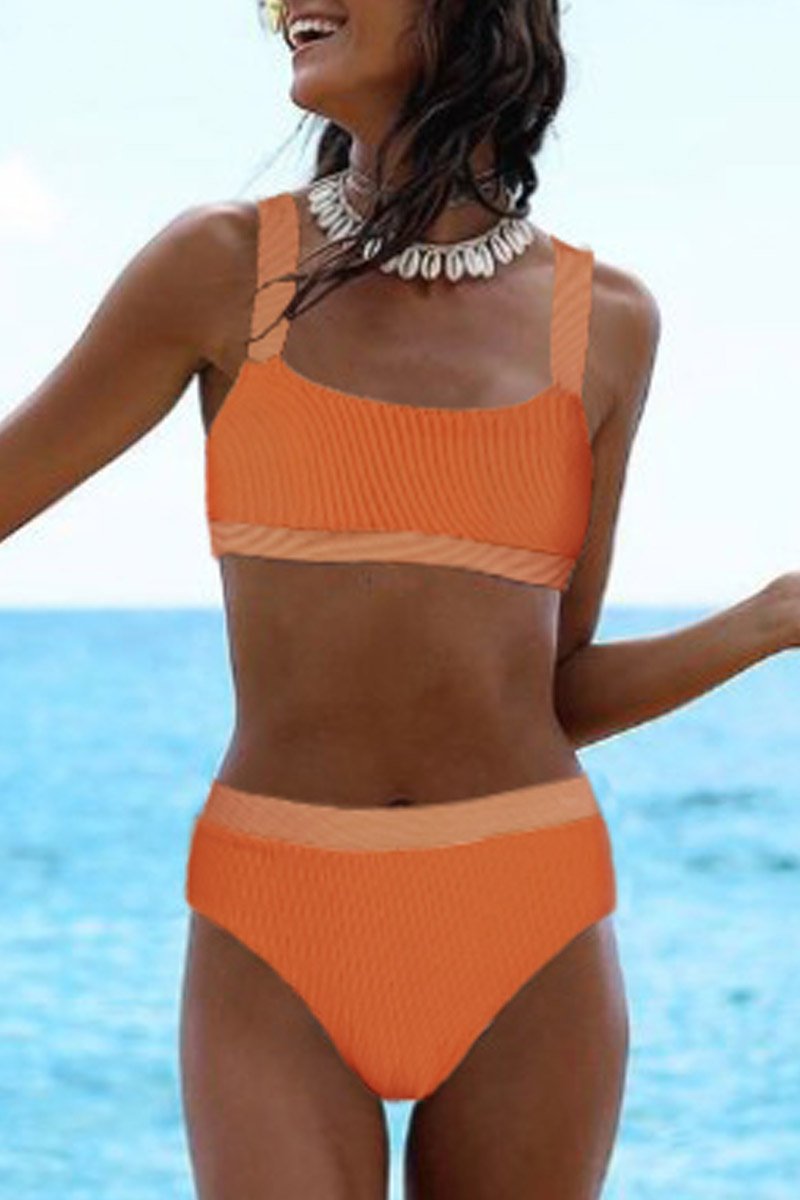 Basic Orange Two-piece Swimsuit