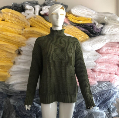 Turtleneck Twist Solid Knitted Sweater