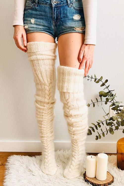 Warm Thigh-High Socks