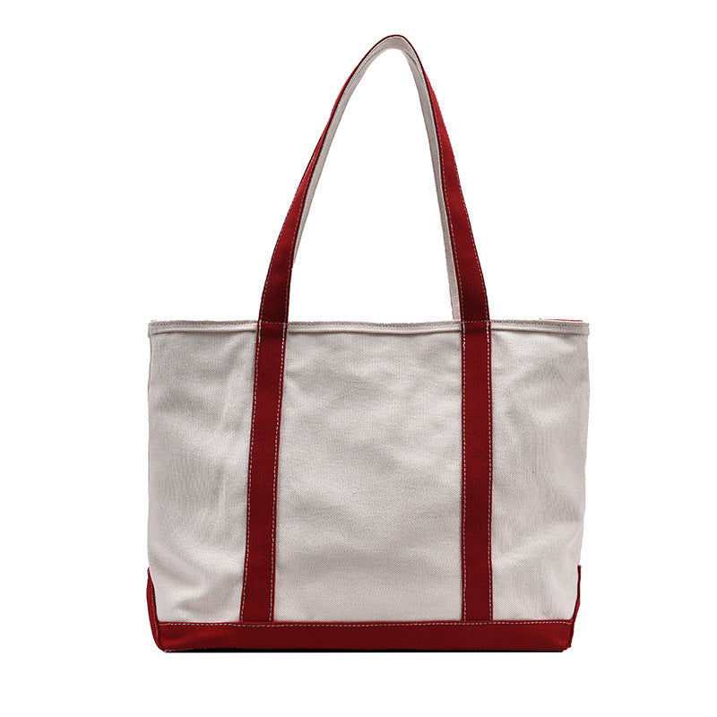 Fashion Canvas Large Female Trendy One-shoulder Tote Bags