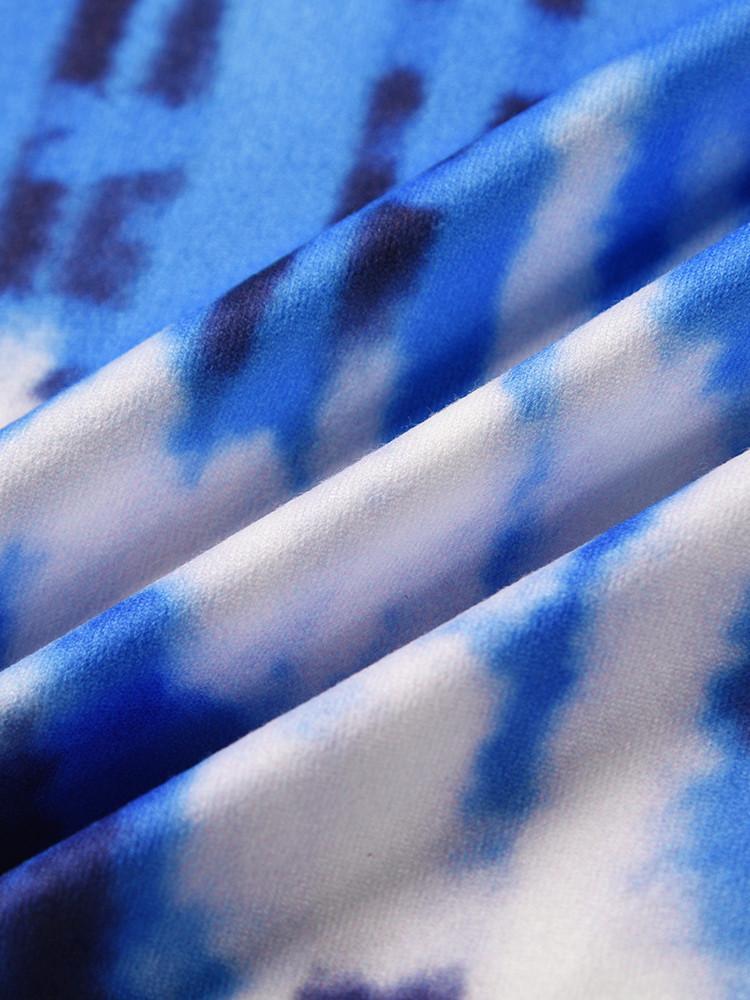 Tie-Dye Print Sleeveless A-Line Dress