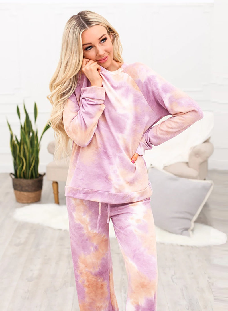 Women Two PCS Tie Dyed  Home Casual Suit