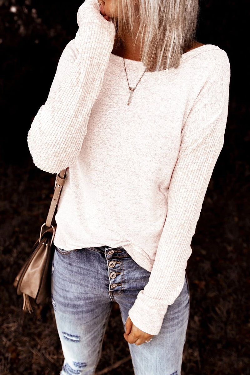 Wrap Back Long Sleeve Casual Top