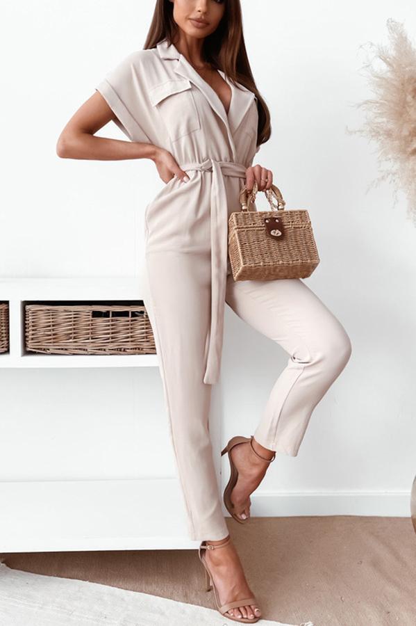 Can't Be Tamed Pocketed Utility Tie Jumpsuit