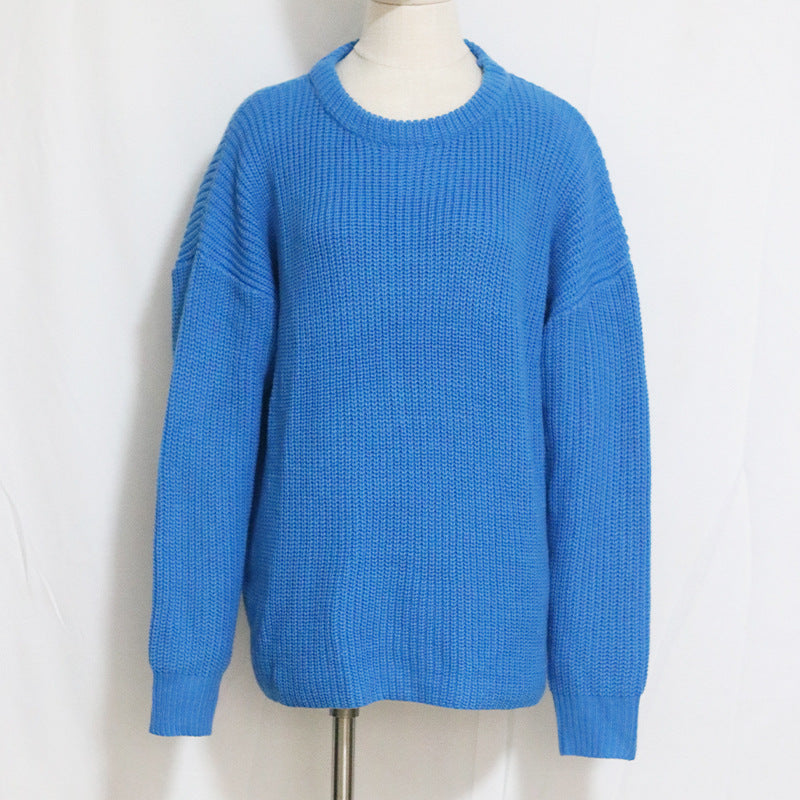 Loose Solid Color Warm Knit Sweater