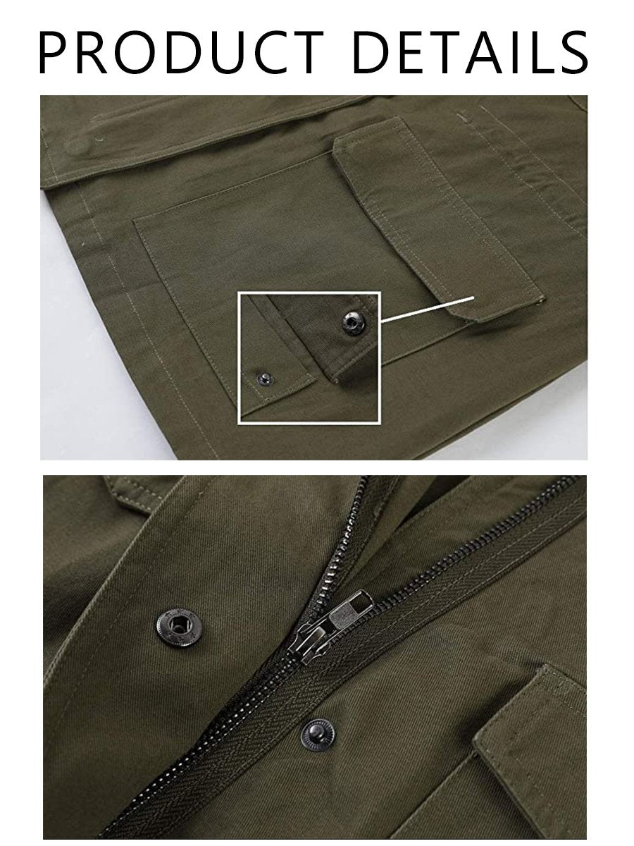 About Face Pocketed Cotton Cargo Jacket
