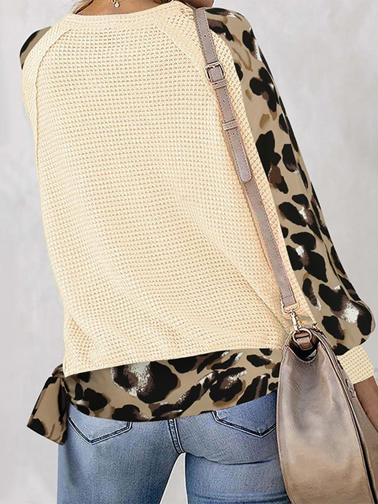 Waffle Leopard  Lantern Long Sleeve T-shirt