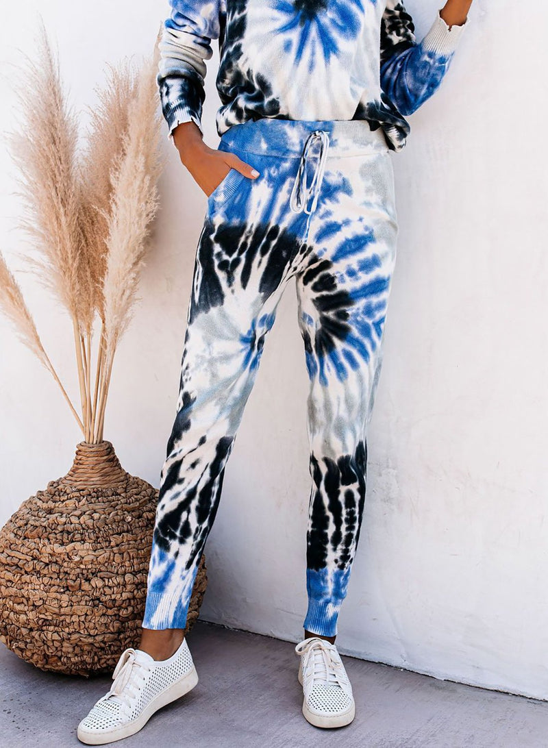Fall Women Tie Dyed Long Sleeve Casual Suits