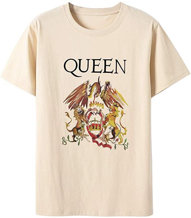 Short Sleeve Round Neck T-Shirt Printed Queen