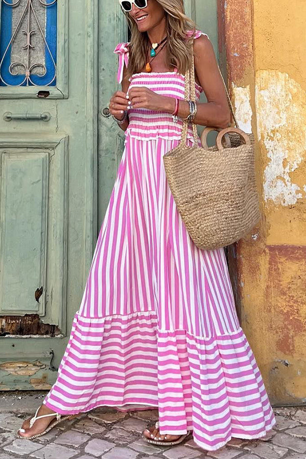 What A Dream Striped Smocked Maxi Dress