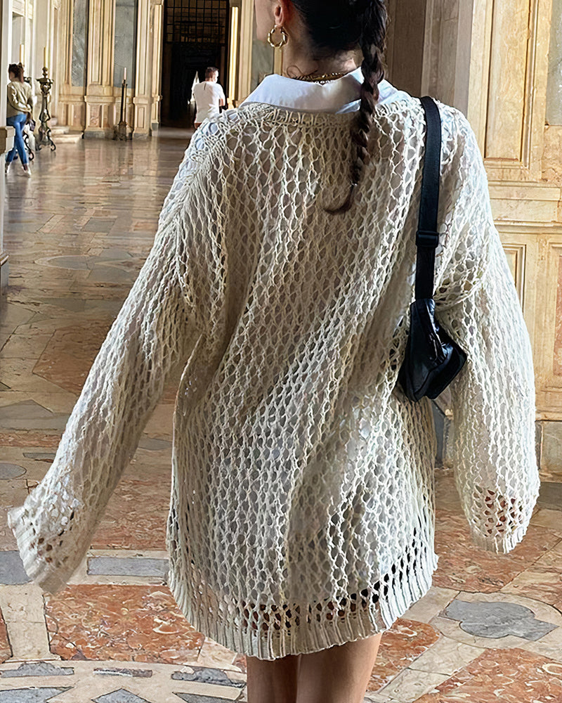 Solid Chunky Knit Round Neck Sweater