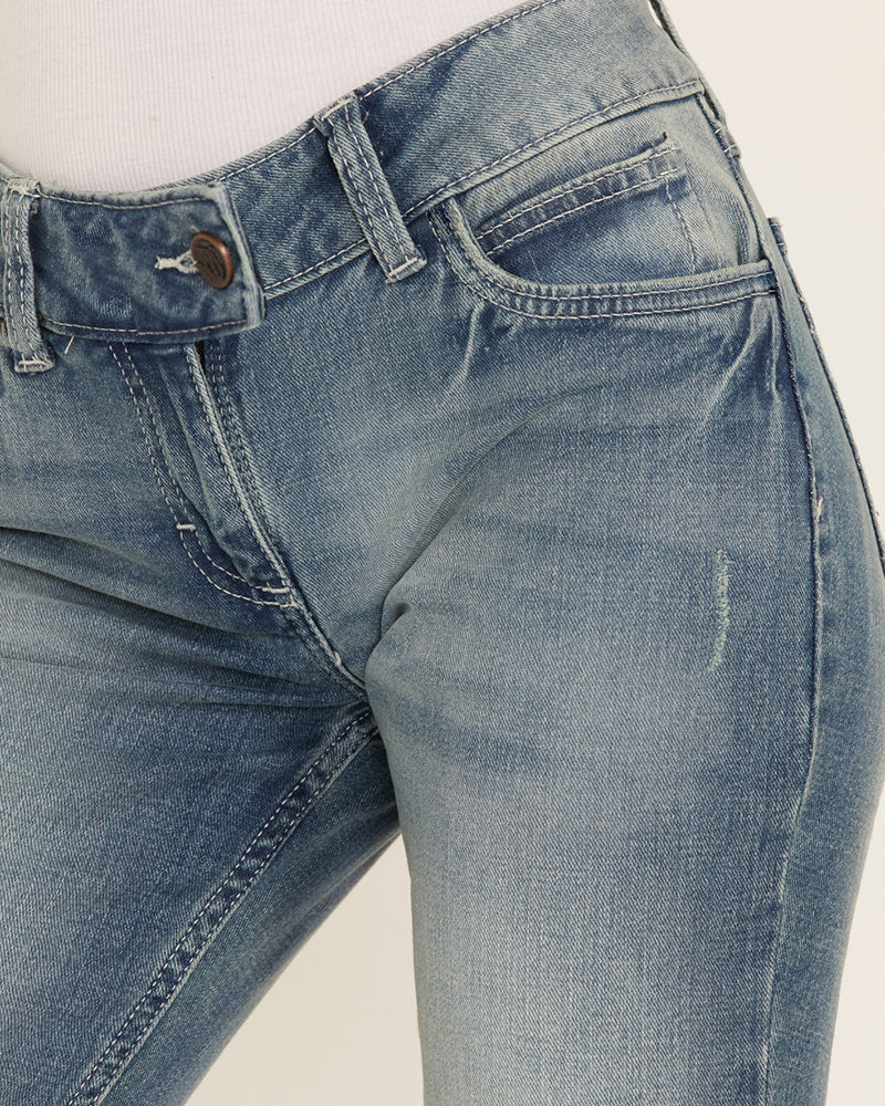 90s Vintage Obliques Button Low Waist Flare Jeans