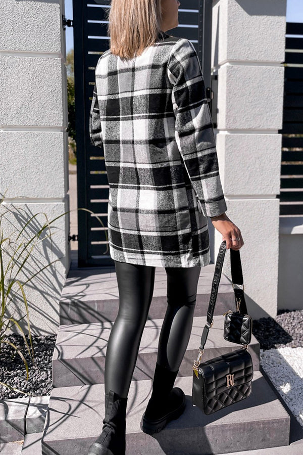 At Its Finest Pocketed Plaid Relaxed Blazer