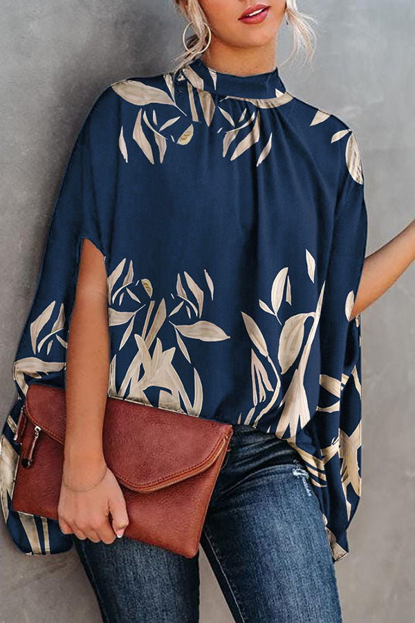 Beyond Imagination Printed Cape Sleeve Blouse