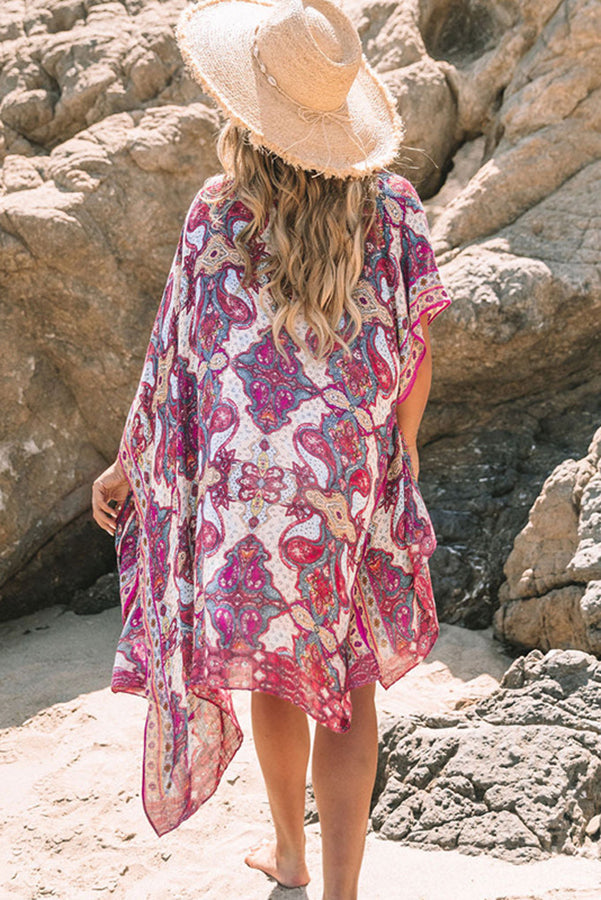Waves of Memories Paisley Print Cover-up