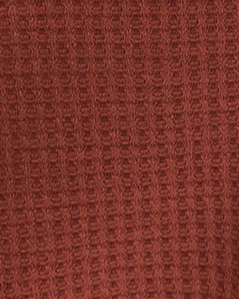 Asymmetrical Hem Waffle Knit Batwing Sleeve V Neck T-Shirt