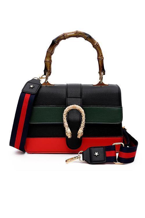 Bamboo Joint Color Block Hand Bag