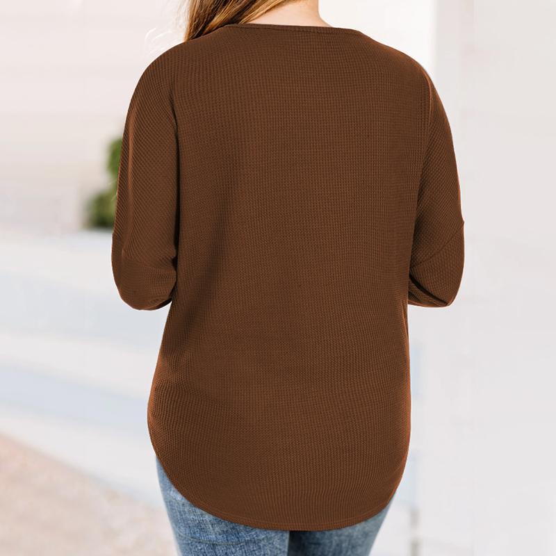 Round Neck Button Down Knit Pullover Sweater