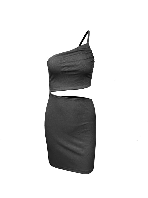 Sexy Sleeveless Backless Cut Out Solid Bodycon Midi Dress