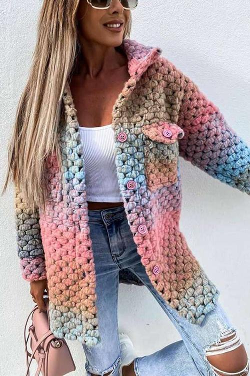 Ombre Knitted Wool Shacket