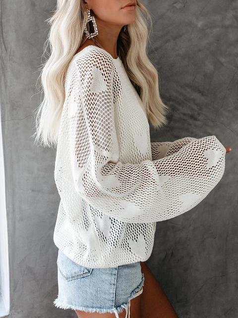 Heart Hollow Out Loose Sweater