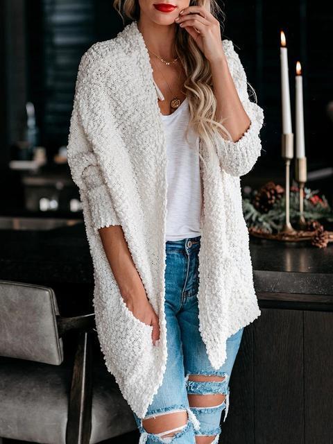 Knitted Sweater Cardigan With Pocket
