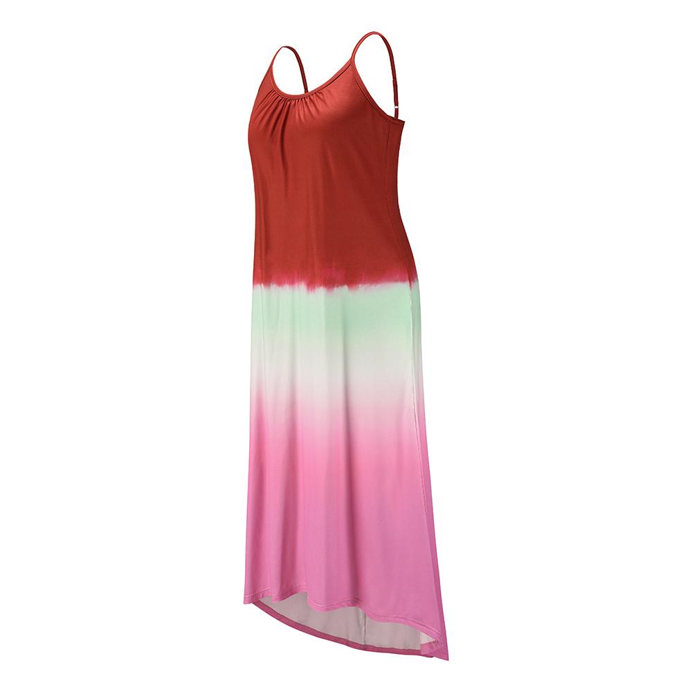 Spaghetti Strap Loose Multi Color Summer Maxi Dress