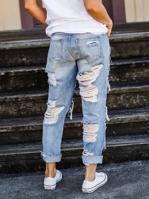 Denim Hole Loose Jeans