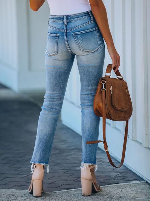 Bibbed Slim-fit Stretchy Casual Jeans