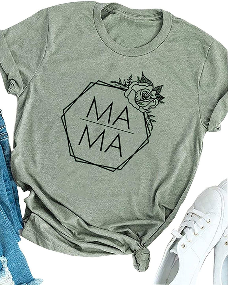 MAMA Printed Short Sleeve Round Neck T-Shirt