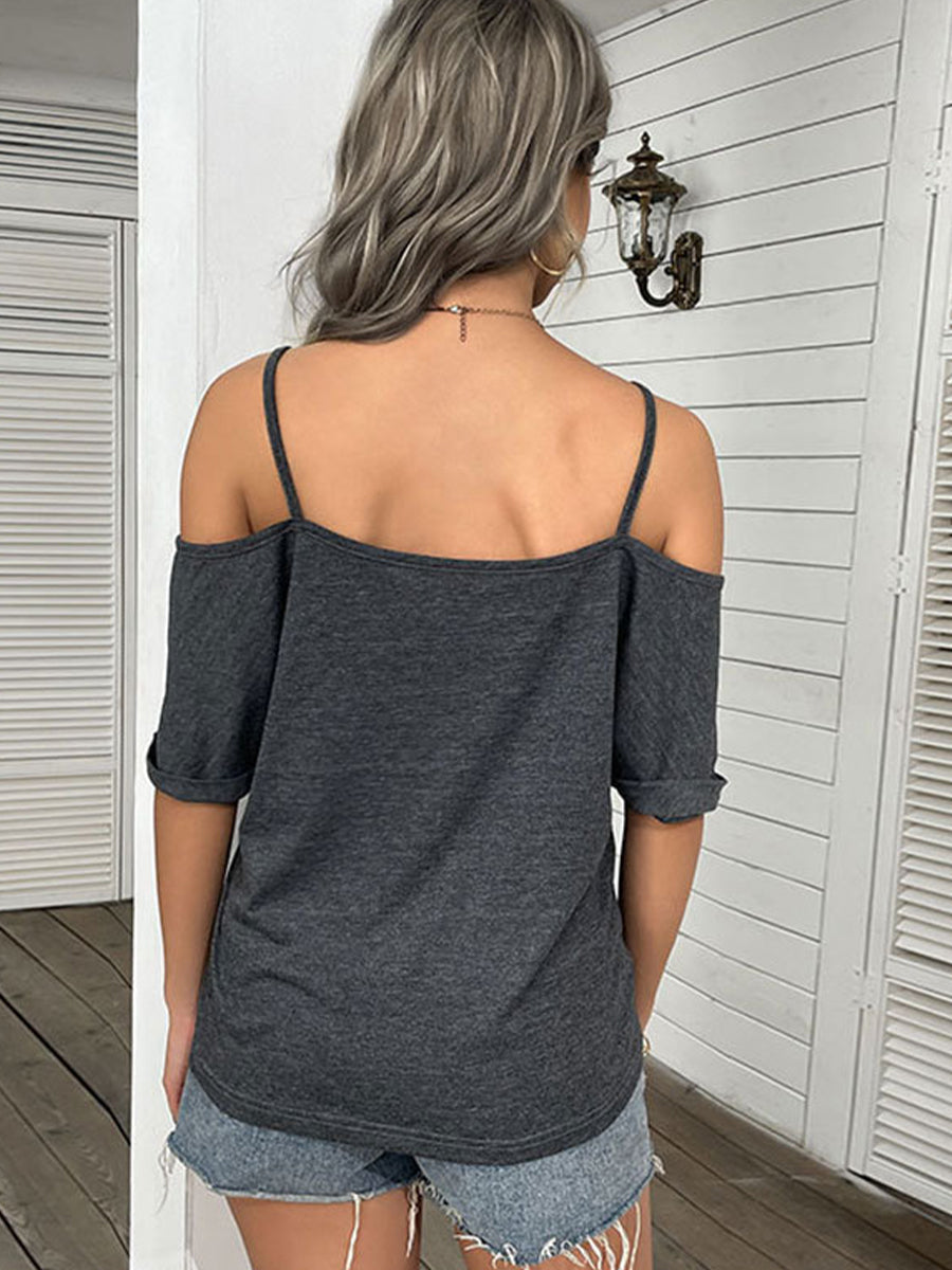 Women's Tank Tops Casual Solid Color Strapless One Shoulder Tank Top