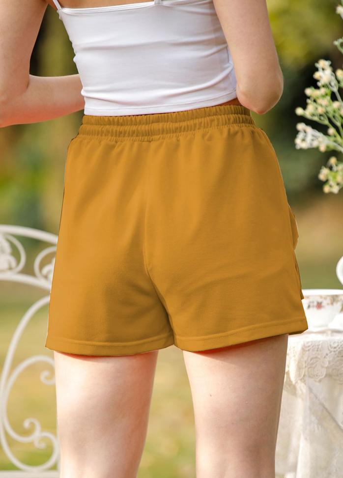 High Waist Lacing Solid Color Shorts