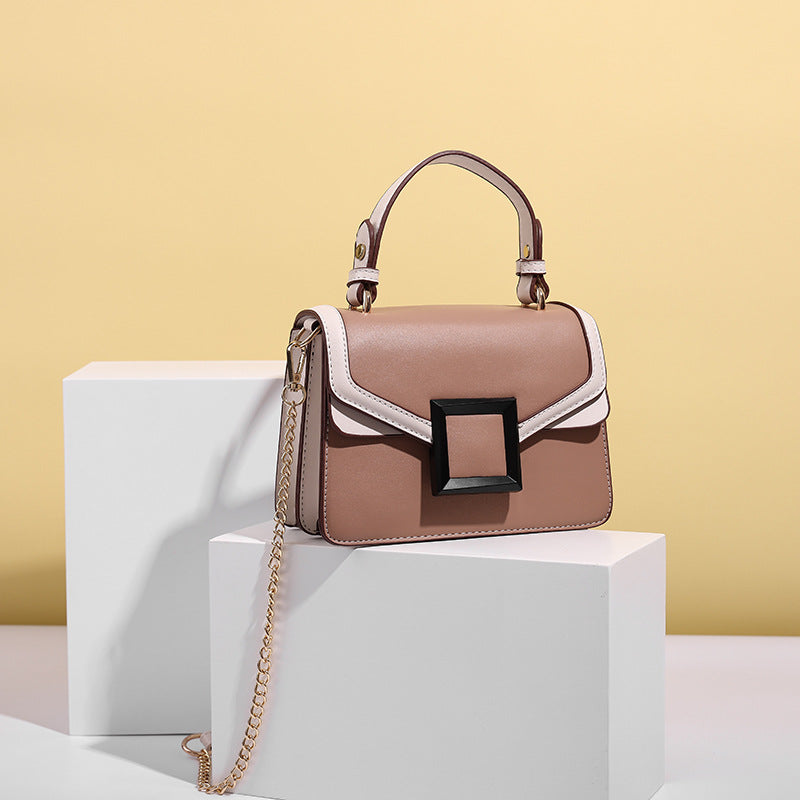 Fashion Simple Trendy Color Chain Women's Shoulder Small Square Handbags