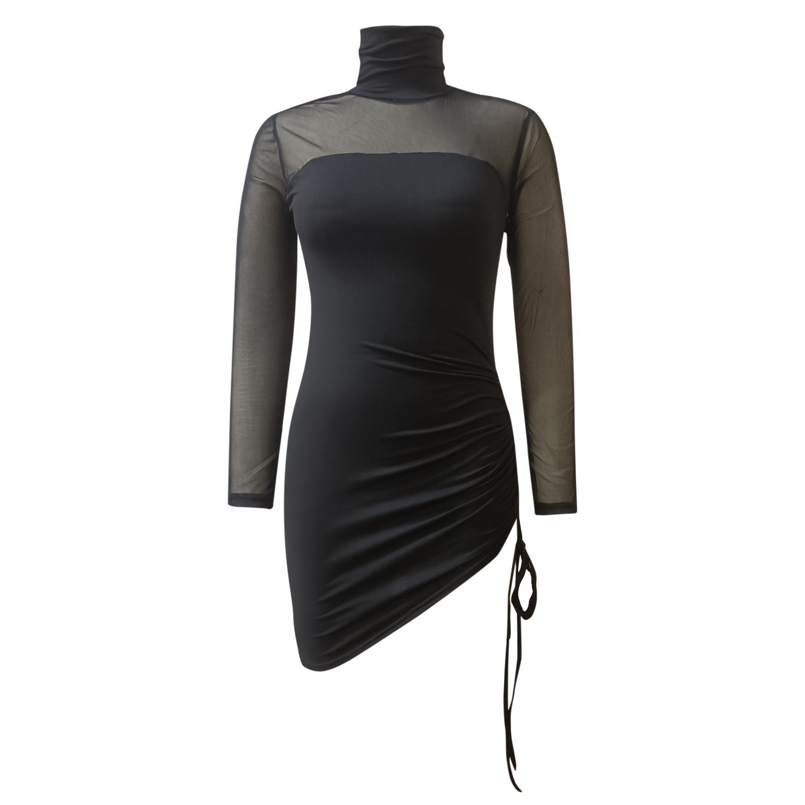 Off Shoulder Long Sleeve Bodycon Sequins Mini Dress
