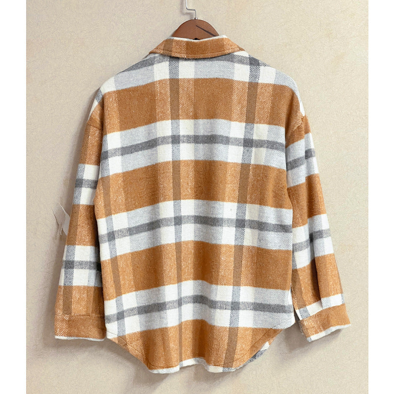 Fashion Striped Button Pocketed Long Sleeve Shirt