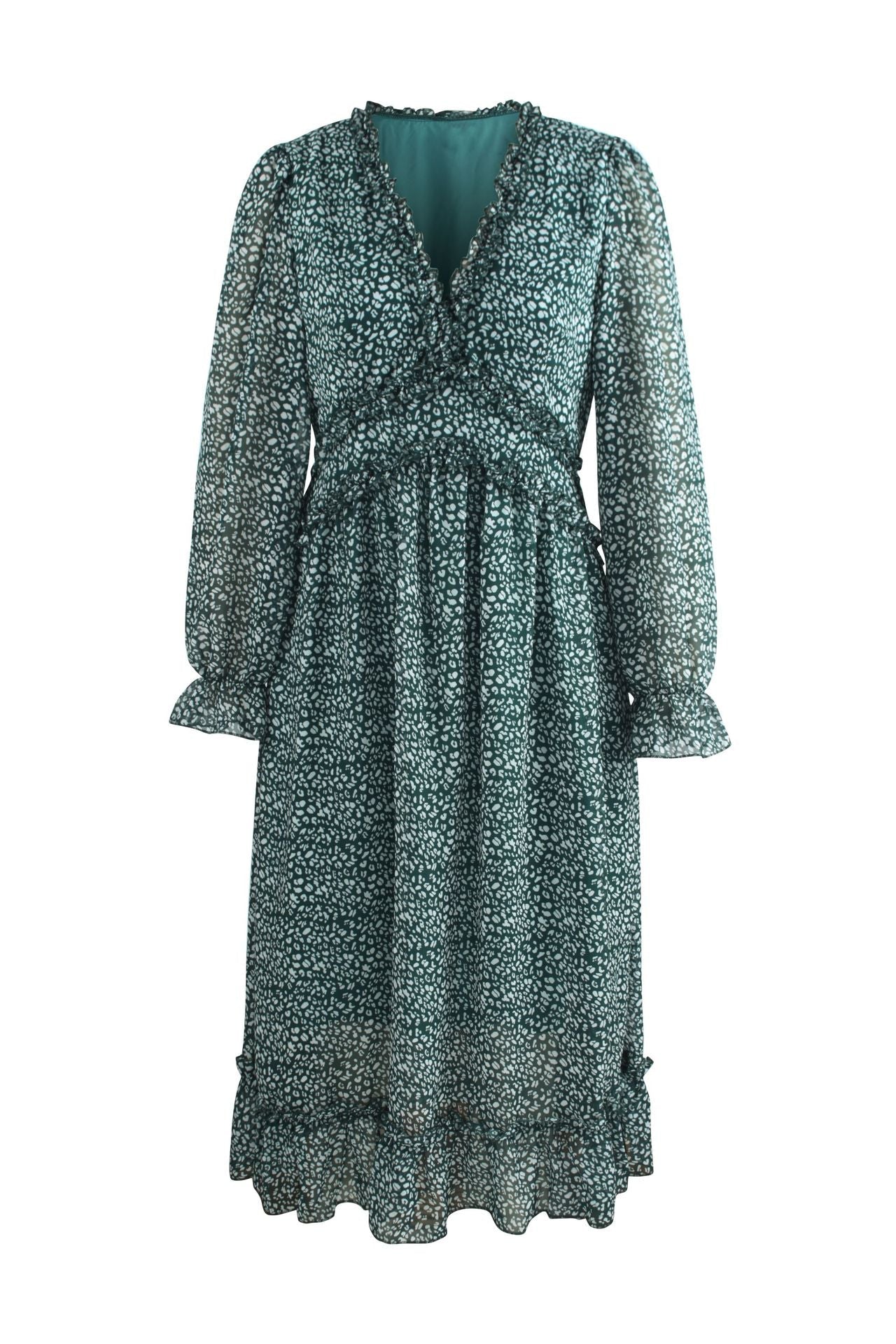 Casual V-neck Long Sleeve Midi Dress (9 Colors)